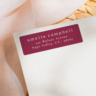 Étiquette Élégante Limite Bourgogne Adresse de retour