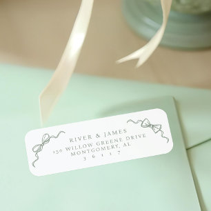 Étiquette Elégante Main Tirée Bow & Bowties Vintage Wedding