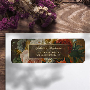 Étiquette Élégante nature morte florale d'art raffiné pour m
