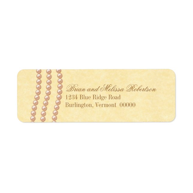 Étiquette Elégante Perles Retourner Adresse Étiquettes, Cham (Devant)