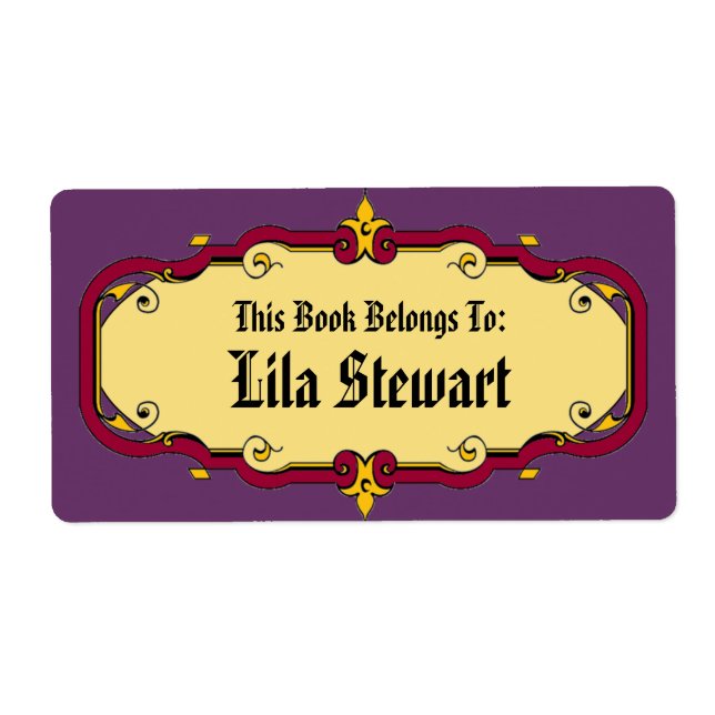 Étiquette Élégante plaque de livre encadrée (Devant)