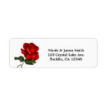 Étiquette Élégante Rose rouge longue tige florale Invitation<br><div class="desc">Customisez avec n'importe quel texte. Éléments correspondants disponibles.</div>