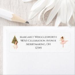 Étiquette Élégante Suite de Casse-Noisette Aquarelle Adresse