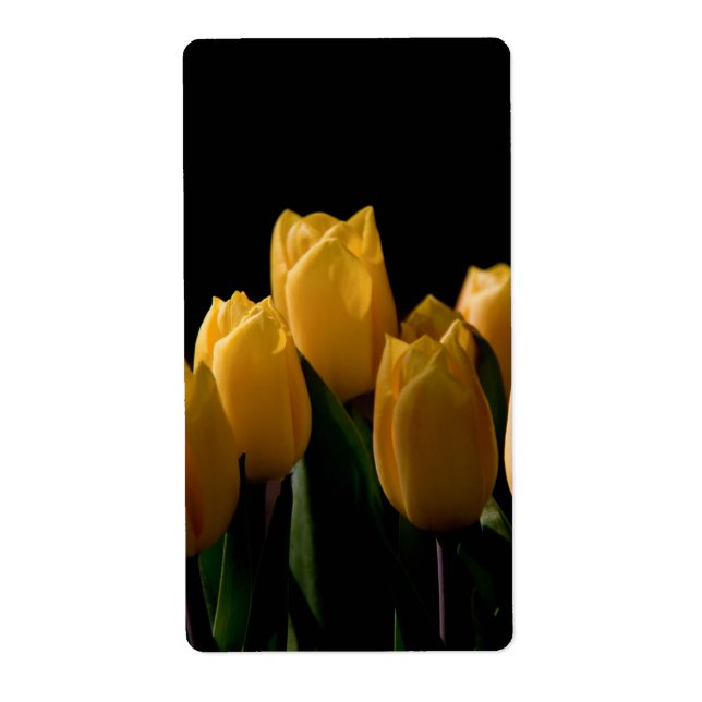 Étiquette Élégante tulipe jaune (Devant)