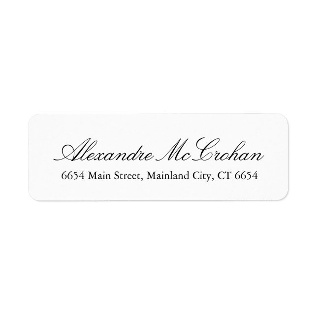 Étiquette Élégante typographie de script Adresse de retour É (Devant)