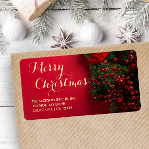 Étiquette Élégante typographie de script Noël d'affaires