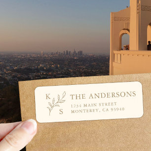 Étiquette Élégante verdure Floral Mariage Logo Monogramme