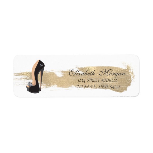 Étiquette Élégantes chaussures à talons hauts noires, coup d (Devant)