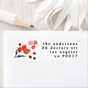 Étiquette Élégantes Fleurs de Noël