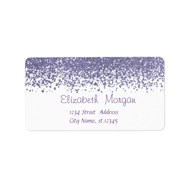 Étiquette Élégants Diamants Violets Stylés (Devant)