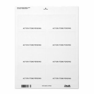 Étiquette Éléments d'action en attente   Expédition à contra