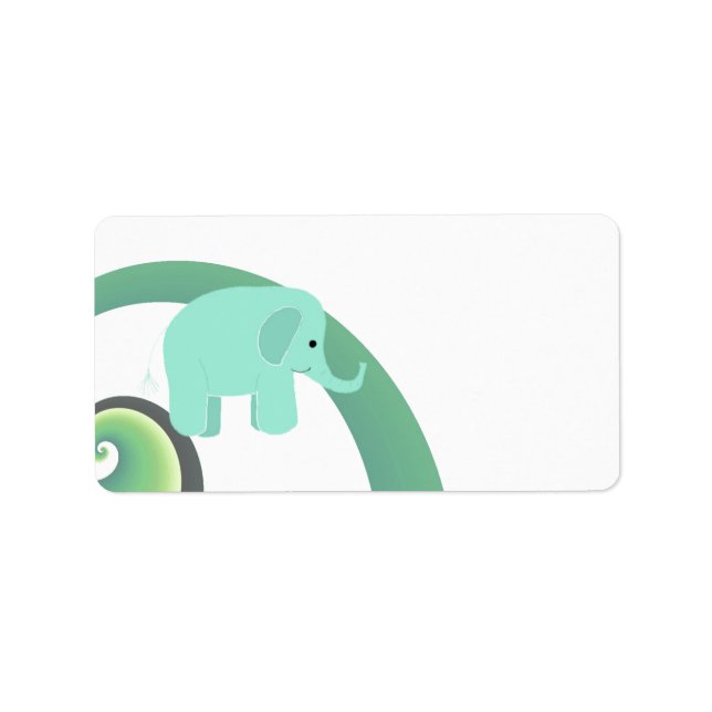 Étiquette Éléphant de dessin animé mignon (Devant)