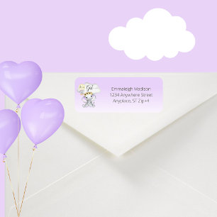 Étiquette Elephant HotAir Balloon Baby shower Adresse de ret
