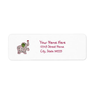 Étiquette Eléphant rose De Style Campagnard Avec Nom