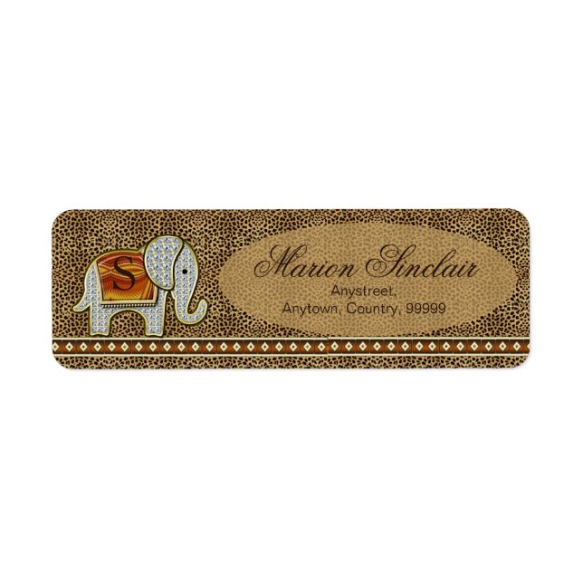 Étiquette Elephant Walk Monogram Cheetah ID390 (Devant)