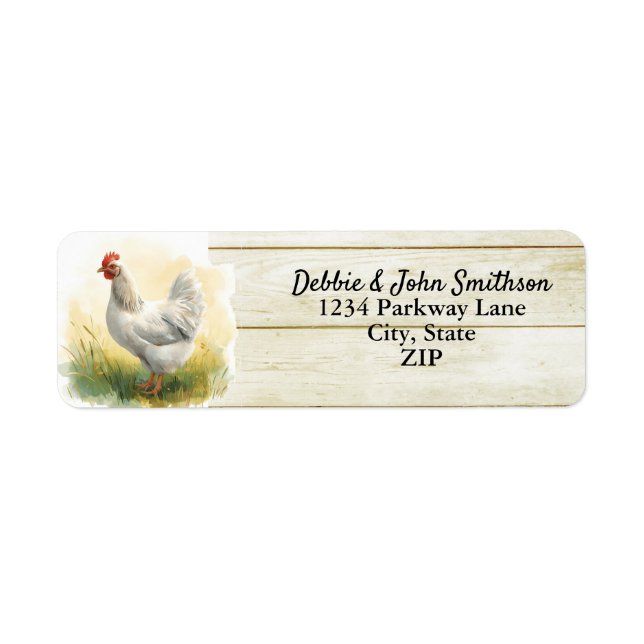 Étiquette Élevage de poulets en liberté de petite ferme Adre (Devant)