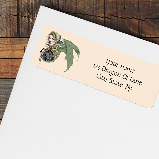 Étiquette Elf Femme Dragon Imaginaire (Créateur téléchargé)