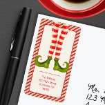 Étiquette Elf Legs Holiday Christmas Retours Adresse<br><div class="desc">Pieds elfes Jolly sur des rayures de sucre de canne rouge et vert,  ces étiquettes de adresse sont personnalisés avec votre nom et adresse. Élégant pour toutes les fêtes de Noël. CORRESPONDANCE d'objets dans notre collection.</div>