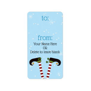 Étiquette Elf TO/FROM Tags Cadeaux Couleur personnalisée