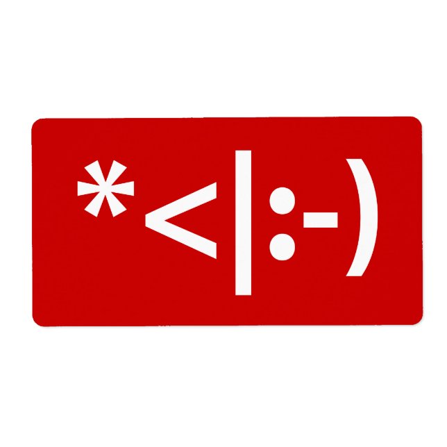 Étiquette Elfe de Noël Emoticon Xmas ASCII Texte Art (Devant)