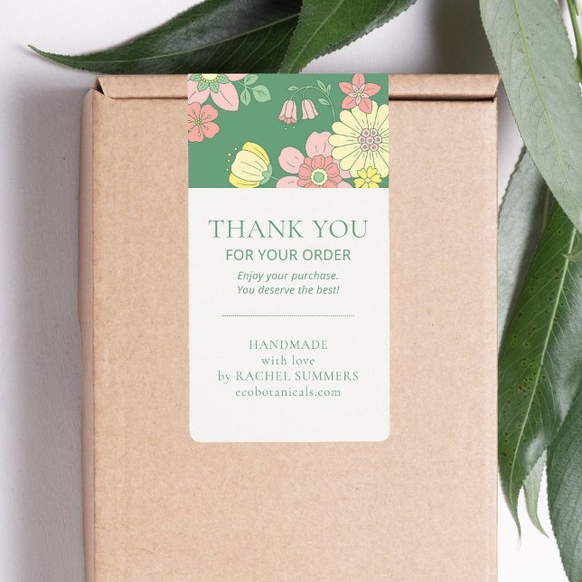 Étiquette Emballage floral Boho moderne (Créateur téléchargé)