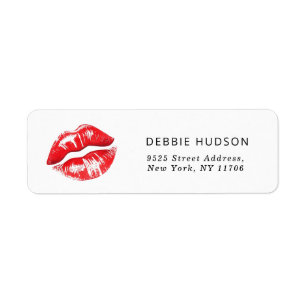 Étiquette Embrassez la Miss Goodbye Rouge Baiser Adresse de