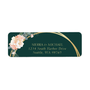 Étiquette Emerald Green Gold Rings Mariage Adresse de retour