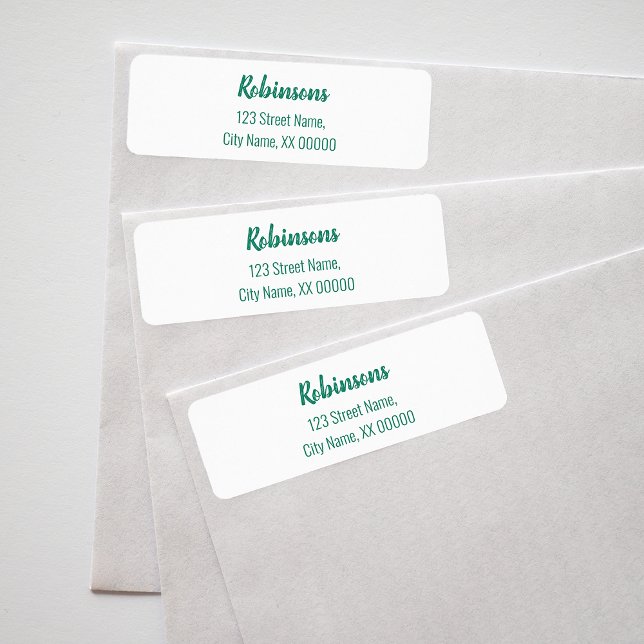 Étiquette Emerald Green Nom de famille Adresse de retour (Créateur téléchargé)