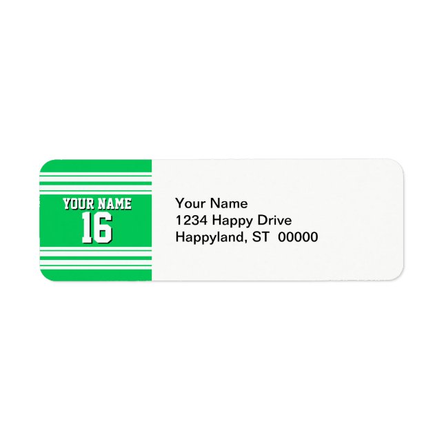 Étiquette Emerald Green White Team Jersey Numéro personnalis (Devant)