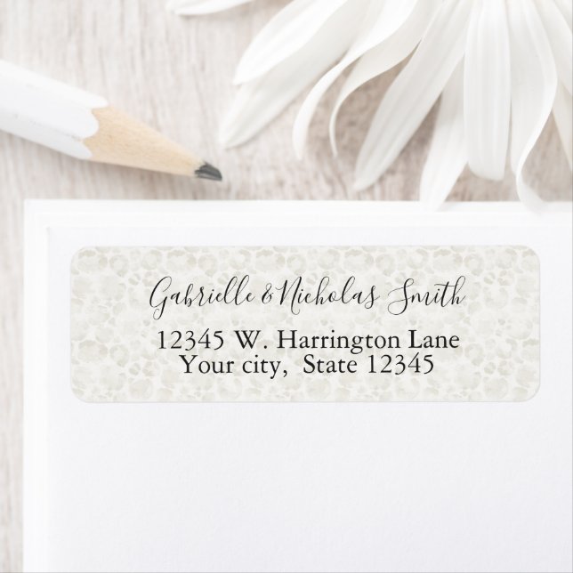 Étiquette Empreinte de léopard de crème (En situation)