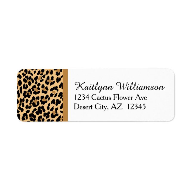 Étiquette Empreinte de léopard élégant (Devant)