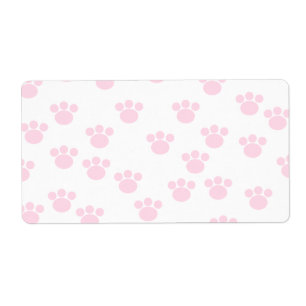 Étiquette Empreinte de patte animal. Modèle rose-clair et