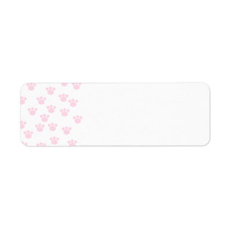 Étiquette Empreinte de patte animal. Motif rose clair et bla