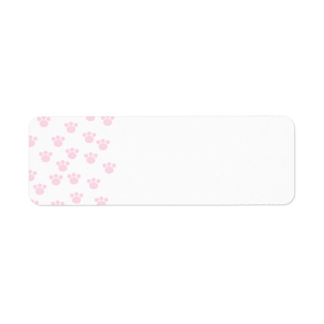Étiquette Empreinte de patte animal. Motif rose clair et bla (Devant)