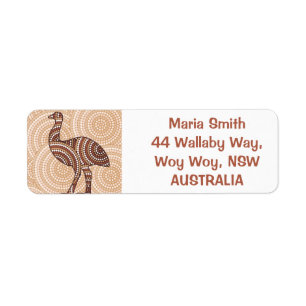 Étiquette Emu de peinture à points aborigène
