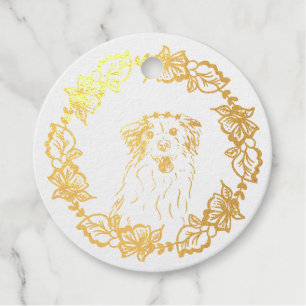 Étiquette en aluminium avec Aussie Shepard Dog (1)