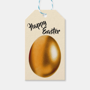 Étiquette en bronze de cadeau d'oeuf de pâques