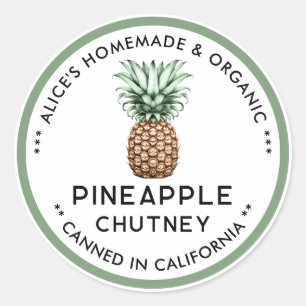 Étiquette en conserve de chutney d'ananas