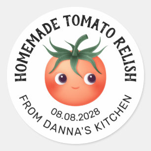 Étiquette en conserve de tomate Relish avec tomate