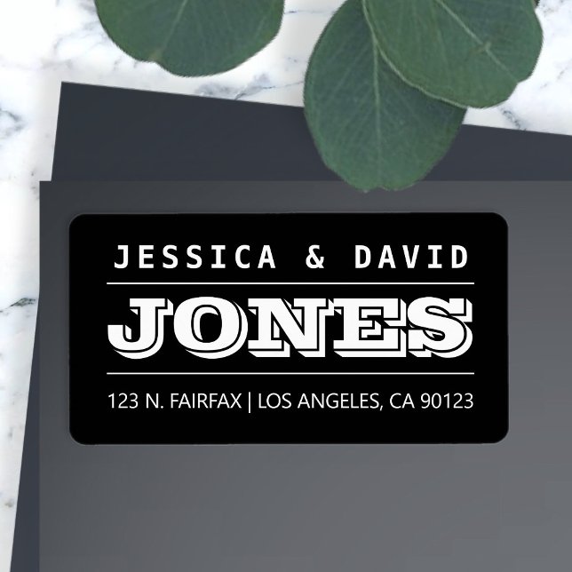 Étiquette en noir et blanc à l'apparence créative (Créateur téléchargé)