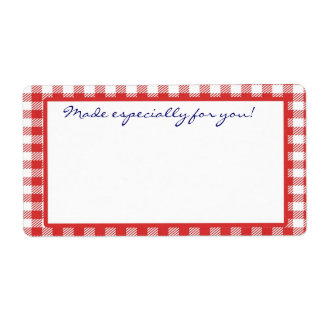 Étiquette En vichy rouge