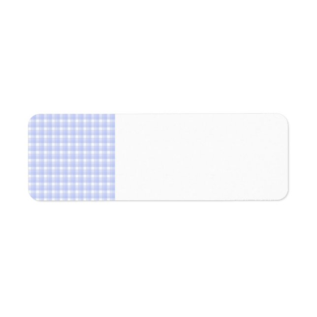 Étiquette en vichy vérifier le motif. Bleu clair et blanc. (Devant)