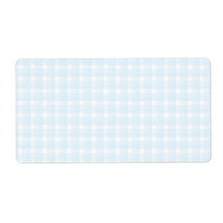 Étiquette en vichy vérifier le motif. Bleu pâle et Blanc.