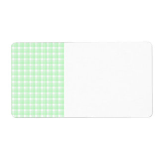 Étiquette en vichy vérifier le motif. Vert clair et blanc.