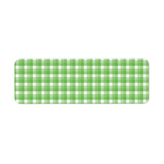 Étiquette en vichy vérifier le motif. Vert et Blanc.