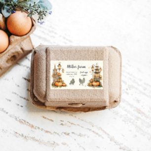 Étiquette Enchanted Automne Rustique Script Egg Carton Étiqu