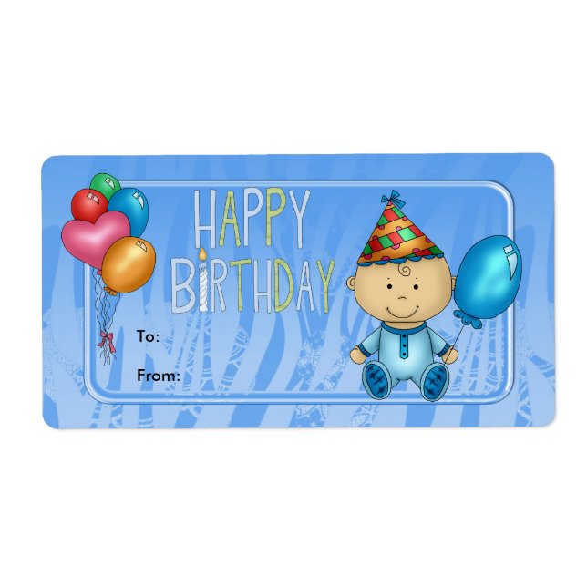 Étiquette Enfant Étiquette Cadeau Anniversaire Ble (Devant)