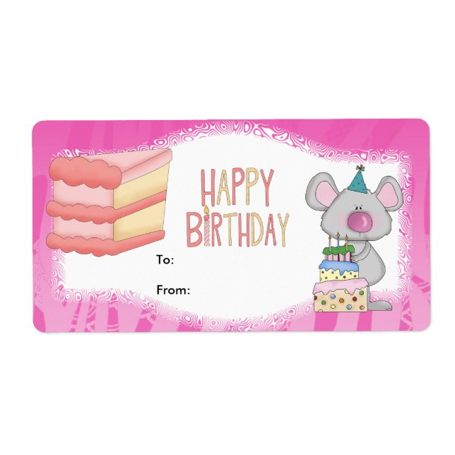 Étiquette Enfants Cadeau Étiquette Anniversaire Ro (Devant)