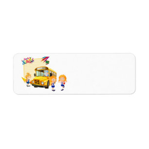Étiquette Enfants dans un autobus scolaire