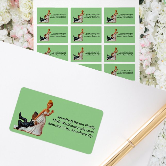 Étiquette Enfin Mariage Couple Funny Couple Interracial (Finally Wedding Couple Funny Interracial Couple Label)